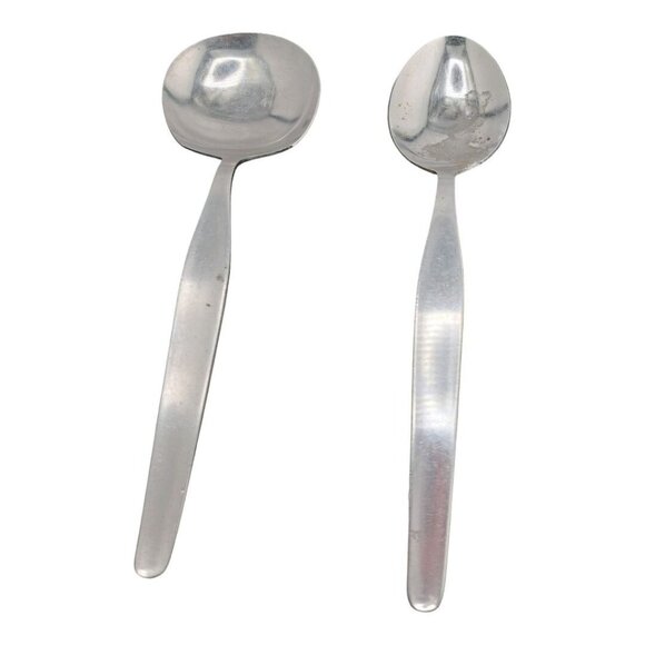 2 Japanese Stainless Steel Serving Spoons Craft Wedding Shower Bridal Gift - Picture 1 of 8